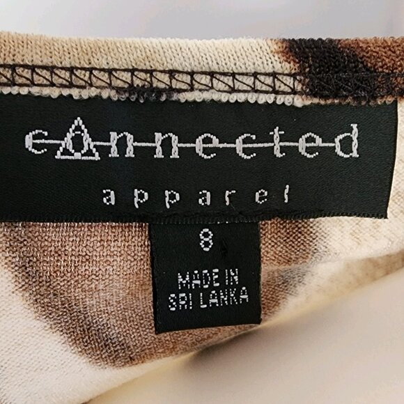 Connected Apparel Dress Womens Size 8 Brown Black Animal Print Pullover Stretch - Picture 5 of 6